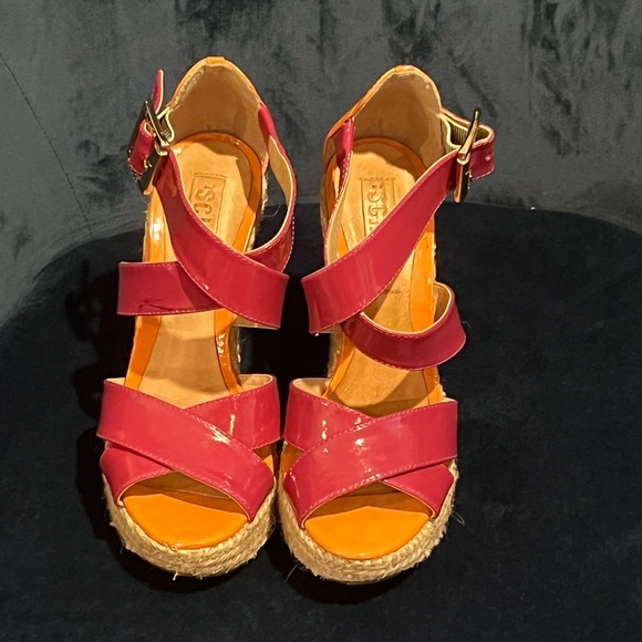 SCHUTZ patten hot pink patten leather wedges - Picture 4 of 4